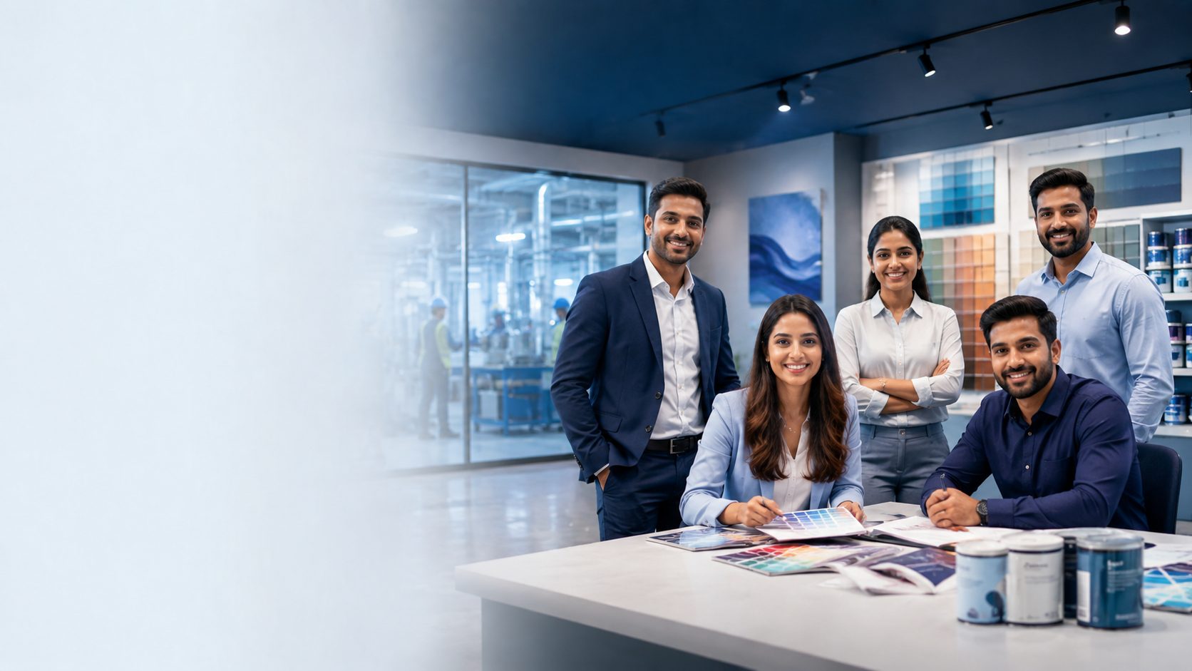 The Anupam Paints team at the technical and colour centre